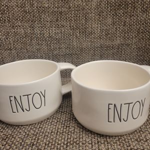 Rae Dunn Large "Enjoy" Mugs